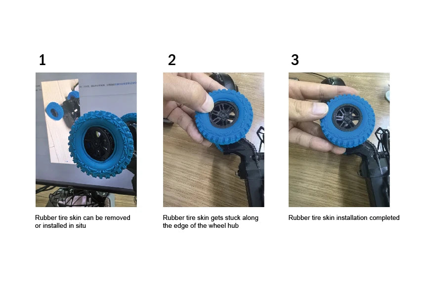 Remote Control Off-Road Car with Flashing Lights and Rubber Wheels